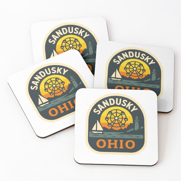 Item preview, Sandusky Ohio – Lakefront Retro Sunset designed and sold by Retro Kingdom Boutique.
