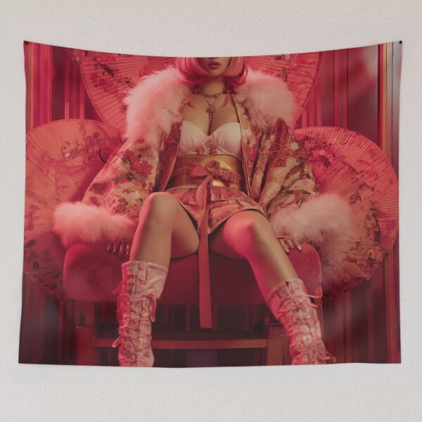 Item preview, Neo-Geisha Power – Bold Pink Glam in Futuristic Kimono Fusion designed and sold by Retrocranio.