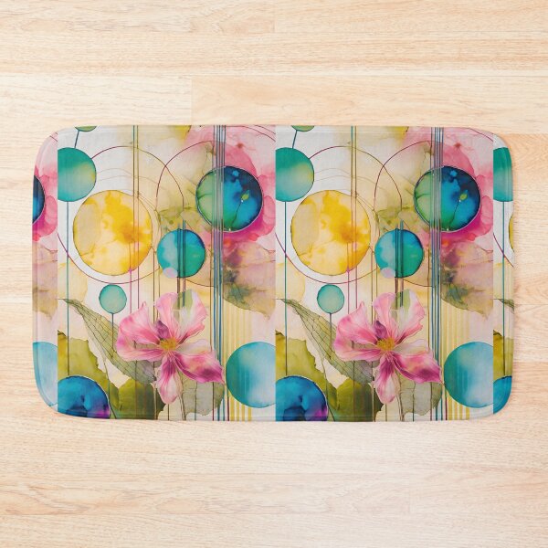 Item preview, Colorful leaf texture,  pink blue yellow pattern, leaf pattern, pink stone, abstracitive designed and sold by KolorellaS.