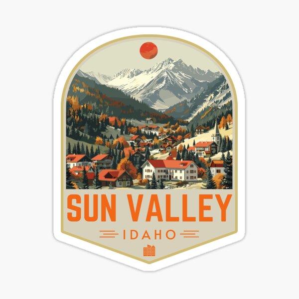 Item preview, Sun Valley in Idaho, USA Retro Travel Art Emblem designed and sold by MaateoDesign.