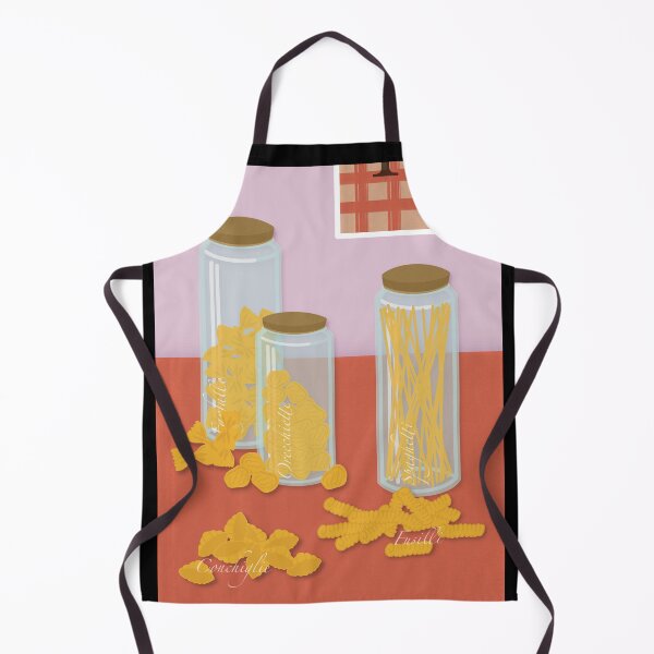 Item preview, Pasta Jar Wall Art – Colourful Italian Kitchen Print with Spaghetti, Farfalle & Orecchiette on Coral and Lilac Background designed and sold by EmilyBStudio.