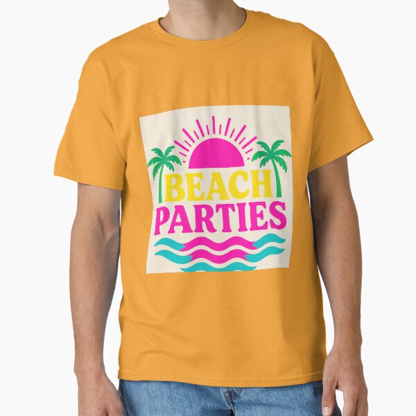Item preview, Retro Beach Parties – Summer Vibes T-Shirt Design designed and sold by TrendCore Lab.