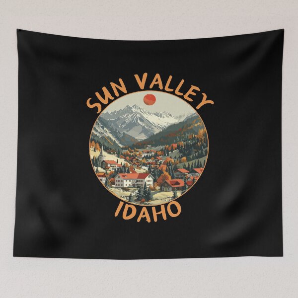 Item preview, Sun Valley Idaho, USA Retro Travel Art Circle Emblem designed and sold by MaateoDesign.