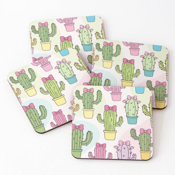 Item preview, Rainbow cactus with pink bow in pastel designed and sold by HoneyBlizz.