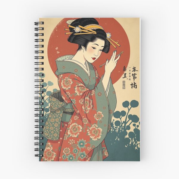Item preview, Beautiful Japanese Geisha in Flower Field Red Sun designed and sold by Atlantico54.
