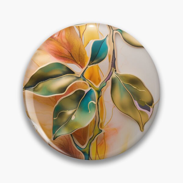 Item preview,  Colorful leaf texture,  gold  blue yellow pattern, leaf pattern, colorful stone, abstracitive leaf, gold leaf designed and sold by KolorellaS.
