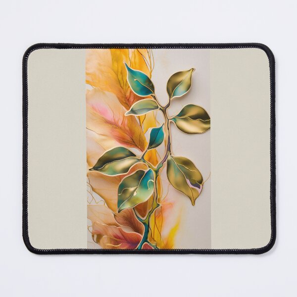 Item preview, Colorful leaf texture, gold blue yellow pattern, leaf pattern, colorful stone, abstracitive leaf, gold leaf designed and sold by KolorellaS.
