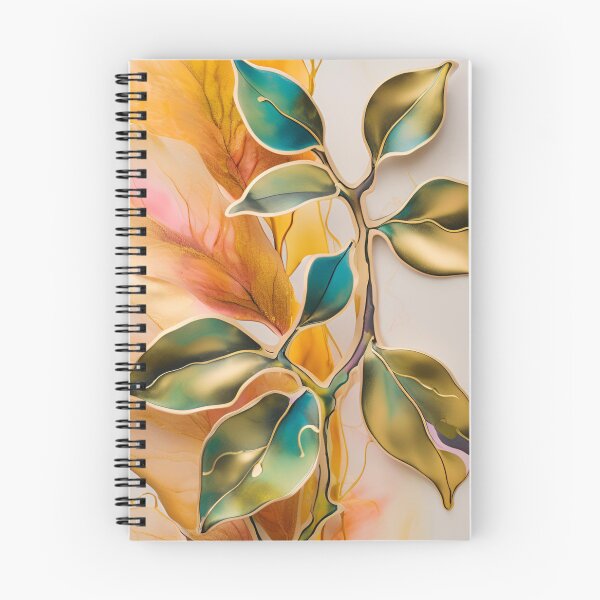 Item preview,  Colorful leaf texture,  gold  blue yellow pattern, leaf pattern, colorful stone, abstracitive leaf, gold leaf designed and sold by KolorellaS.
