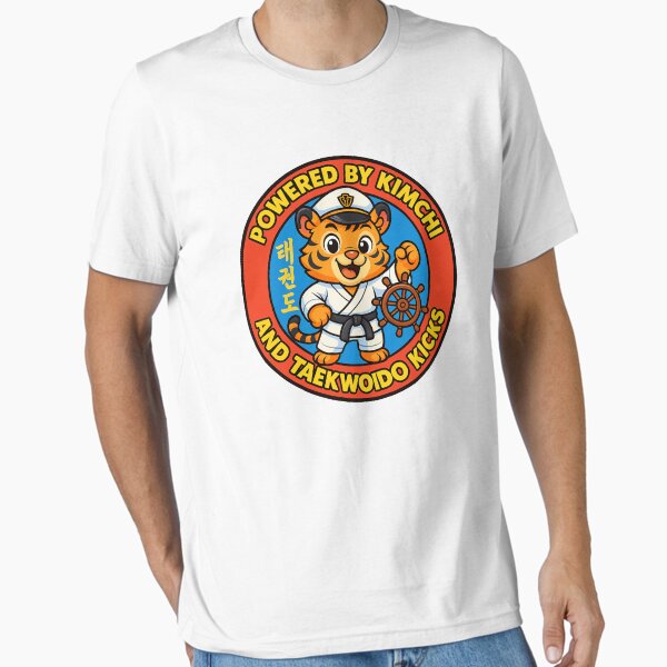 Item preview, Powered by Kimchi and Taekwondo Kicks – Funny Korean Martial Arts Design designed and sold by Kick and Sail.