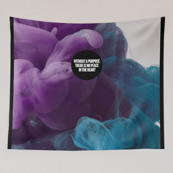 Item preview, Colorful Smoke Liquid Art with Inspirational Motto – “Without a Purpose, There Is No Peace in the Heart” designed and sold by knalpot-design.