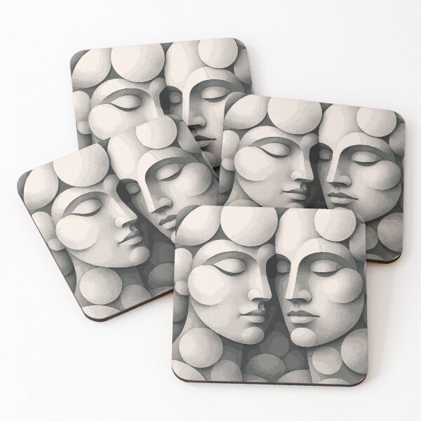 Item preview, Two faces made of round and stone-like shapes designed and sold by EchoOfSilence.