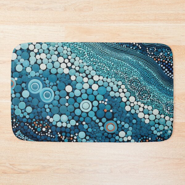 Item preview, Aboriginal Inspired Dot Art - With Blue Pebbles designed and sold by GrinGalore.