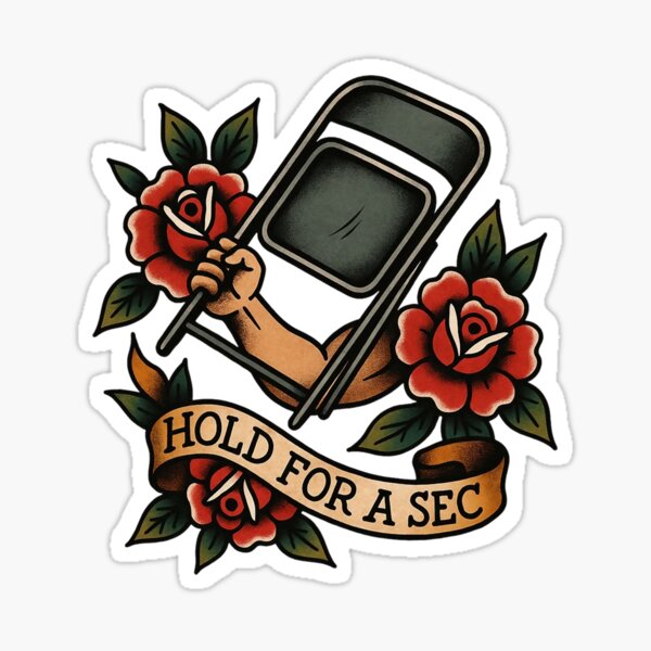 Hold For A Sec - Wrestle Chair Sticker