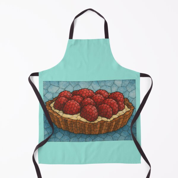 Item preview, Mosaic Raspberry Tart – Vivid Stained Glass Style Food Art designed and sold by Pacika.