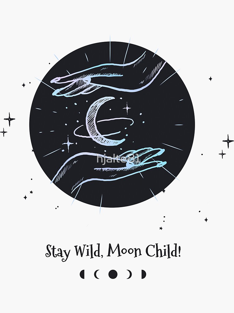 Thumbnail 3 of 3, Sticker, Stay Wild, Moon Child designed and sold by hjalte81.