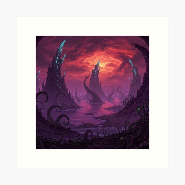 Item preview, Alien Lovecraftian Landscape  designed and sold by RedHeavenStudio.