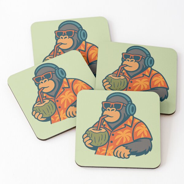Item preview, Chill Gorilla – Tropical Vibes Meme Style Design designed and sold by TenkaTees.