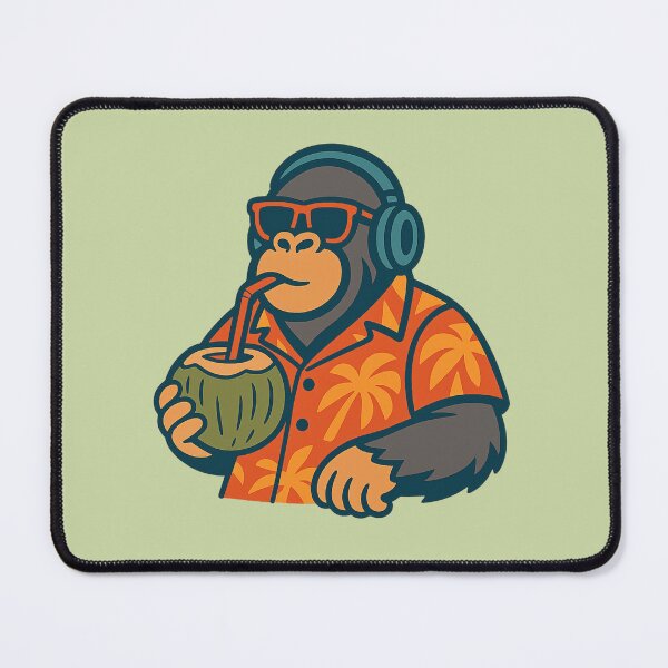Item preview, Chill Gorilla – Tropical Vibes Meme Style Design designed and sold by TenkaTees.