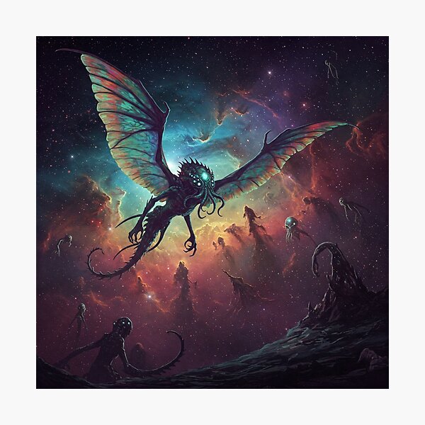 Item preview, Lovecfratian Creature Flying Landscape designed and sold by RedHeavenStudio.