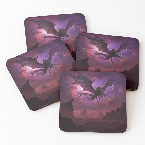 Item preview, Lovecraftian landscape with flying creature designed and sold by RedHeavenStudio.