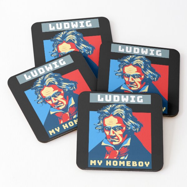 Item preview, Ludwig My Homeboy Funny Beethoven Portrait with Red and Blue Graphic designed and sold by The Sun Brings Light.
