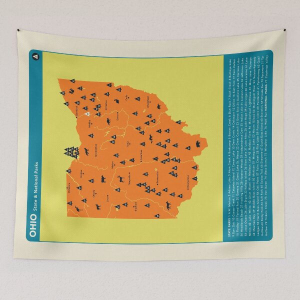 Item preview, Ohio National & State Parks Illustrated Map - Orange designed and sold by FinlayMcNevin.