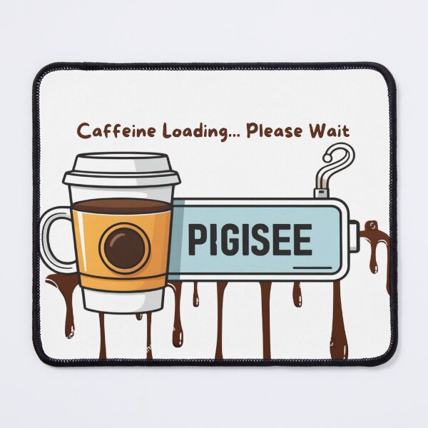 Item preview, Caffeine Loading... Please Wait" – Coffee Progress Bar Design designed and sold by WonderBox.