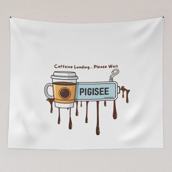 Item preview, Caffeine Loading... Please Wait" – Coffee Progress Bar Design designed and sold by WonderBox.