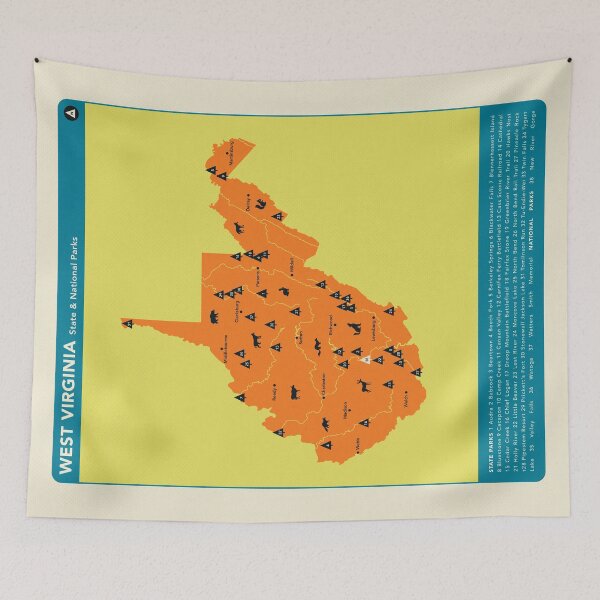 Item preview, West Virginia National & State Parks Map - Orange designed and sold by FinlayMcNevin.