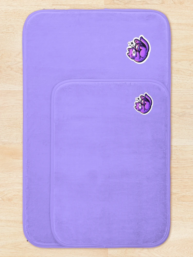 Thumbnail 5 of 6, Bath Mat, Cosmic Cuddle Cat Sticker designed and sold by Brightpatch.