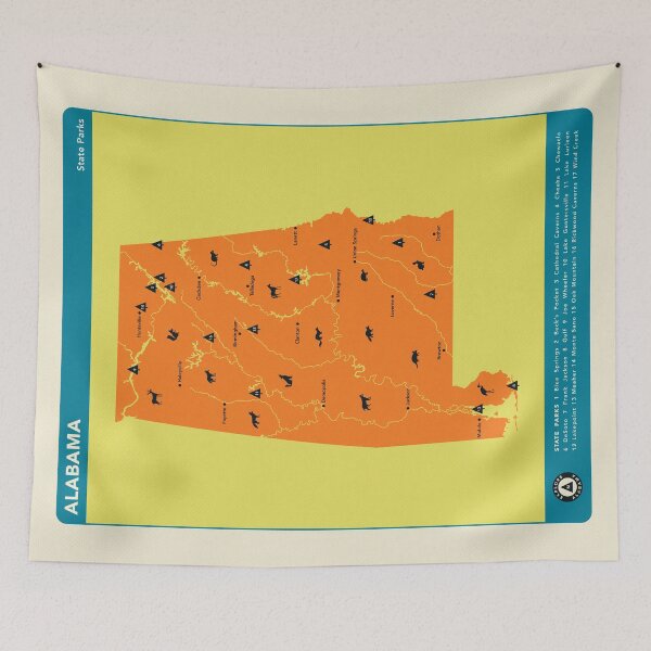 Item preview, Alabama State Parks Illustrated Map - Orange designed and sold by FinlayMcNevin.