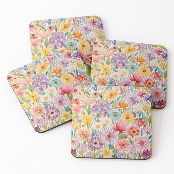 Item preview, Watercolor Bright Vibrant Flower Meadow designed and sold by IrisAndIvy.