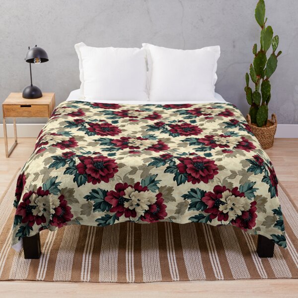Item preview, Vintage Burgundy Flowers Pattern designed and sold by sheprint.