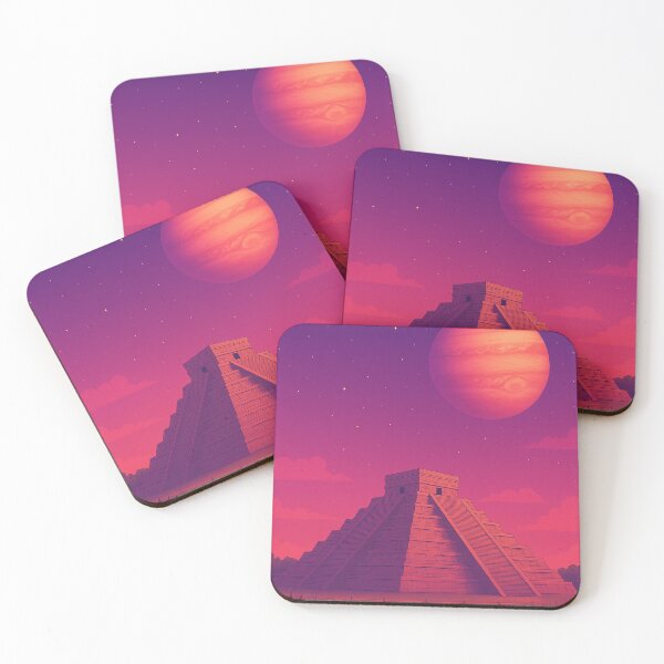 Item preview, Chichen Itza Pyramid Retro Space Art designed and sold by Patternicity.