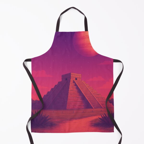 Item preview, Chichen Itza Pyramid Retro Space Art designed and sold by Patternicity.