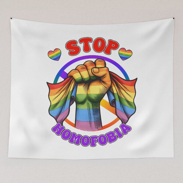 Item preview, Stop homophobia rainbow hand designed and sold by ArtHavenDesign.