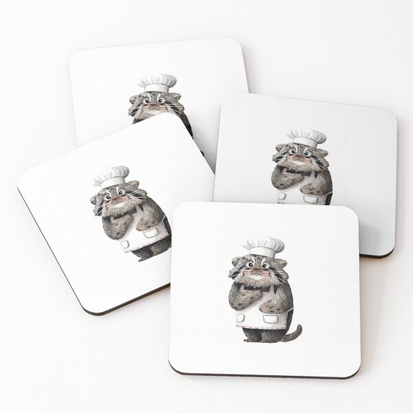 Item preview, Watercolor pallas cat | Chef cat | Baking Cat | Otocolobus manul | Grey Cat | Culinary Cat | Cooking Cat 7 designed and sold by Yaremchuk.