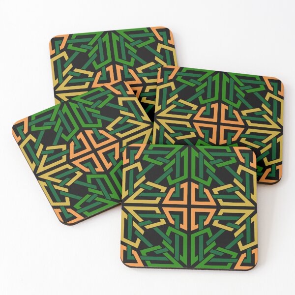 Item preview, Green and Orange Intertwined Knot Pattern Design designed and sold by Tarjiart.