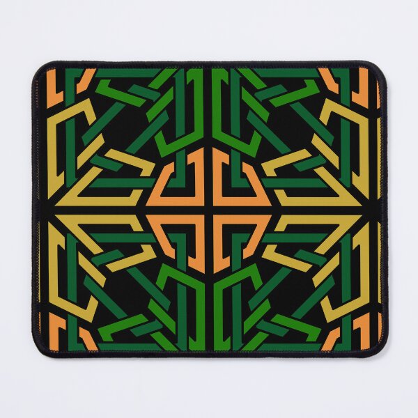 Item preview, Green and Orange Intertwined Knot Pattern Design designed and sold by Tarjiart.