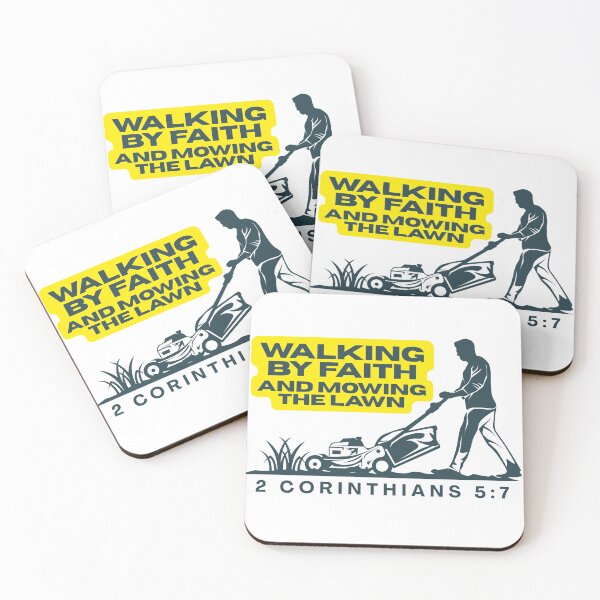 Item preview, Walking by faith and mowing the lawn designed and sold by GiggleGooods.