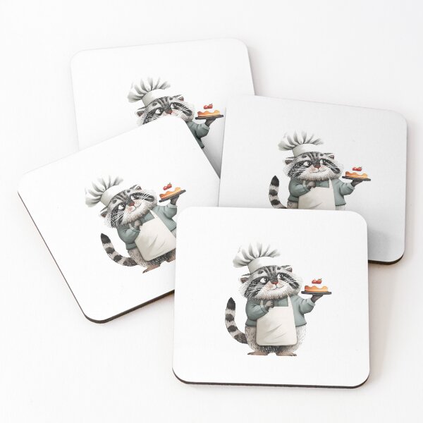 Item preview, Watercolor pallas cat | Chef cat | Baking Cat | Otocolobus manul | Grey Cat | Culinary Cat | Cooking Cat 8 designed and sold by Yaremchuk.