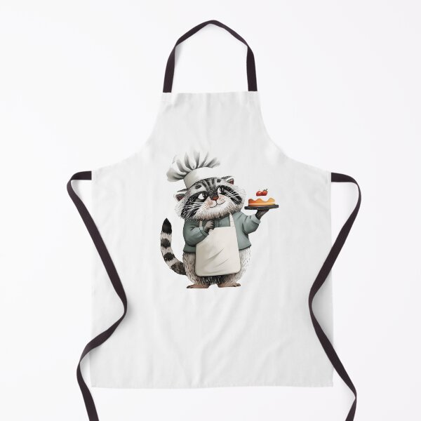 Item preview, Watercolor pallas cat | Chef cat | Baking Cat | Otocolobus manul | Grey Cat | Culinary Cat | Cooking Cat 8 designed and sold by Yaremchuk.