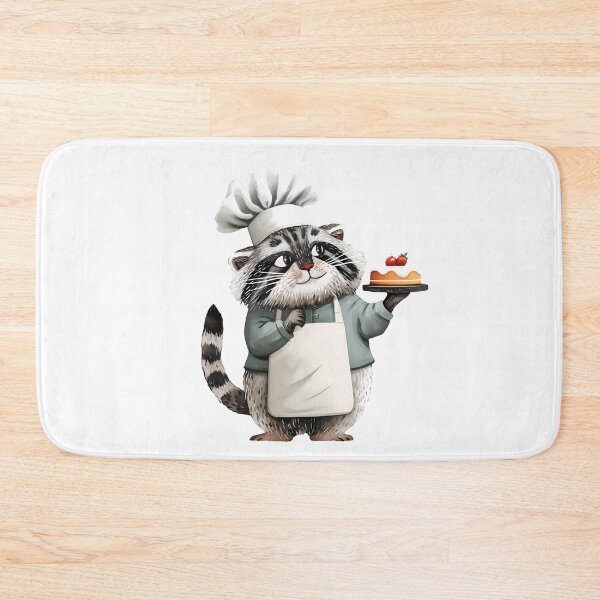 Item preview, Watercolor pallas cat | Chef cat | Baking Cat | Otocolobus manul | Grey Cat | Culinary Cat | Cooking Cat 8 designed and sold by Yaremchuk.