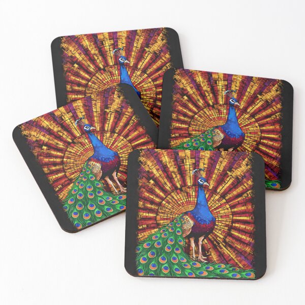 Item preview, Majestic Peacock in Stained Glass Style – Bold and Colorful Abstract Illustration designed and sold by ViviNyks.