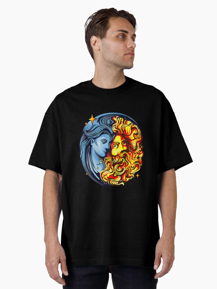 Thumbnail 1 of 7, Oversized T-Shirt, Sun God and Moon Goddess designed and sold by hjalte81.