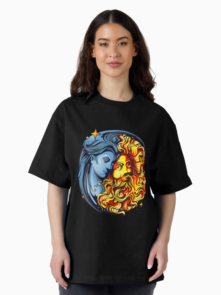 Thumbnail 2 of 7, Oversized T-Shirt, Sun God and Moon Goddess designed and sold by hjalte81.
