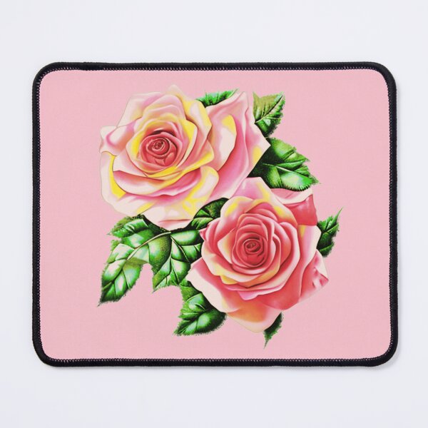 Item preview, Coral Pink Roses with Jade Green Leaves designed and sold by Marymarice.
