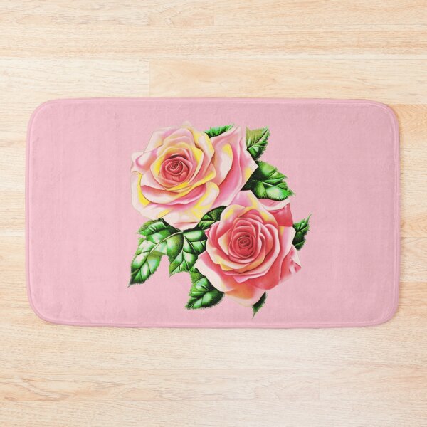 Item preview, Coral Pink Roses with Jade Green Leaves designed and sold by Marymarice.