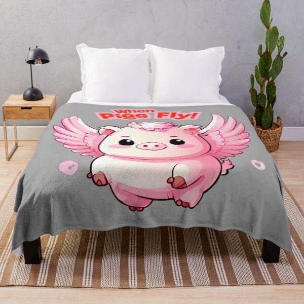 Item preview, When Pigs Fly | Cute Kawaii Winged Pig Cartoon Funny Inspirational Art designed and sold by UnboxedZone.