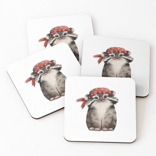 Item preview, Watercolor pallas cat | Pirate cat | Pirate kitty | Otocolobus manul | Grey Cat | Sailor cat | Cooking cat 9 designed and sold by Yaremchuk.